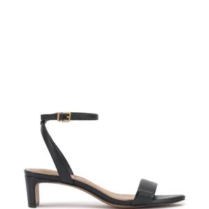 VINCE CAMUTO NWT Lylah Black Leather Ankle Strap Heel Sandal, Size 8/39